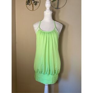 Lululemon Zippy Green / White No Limits Athletic Tank Top Size 4